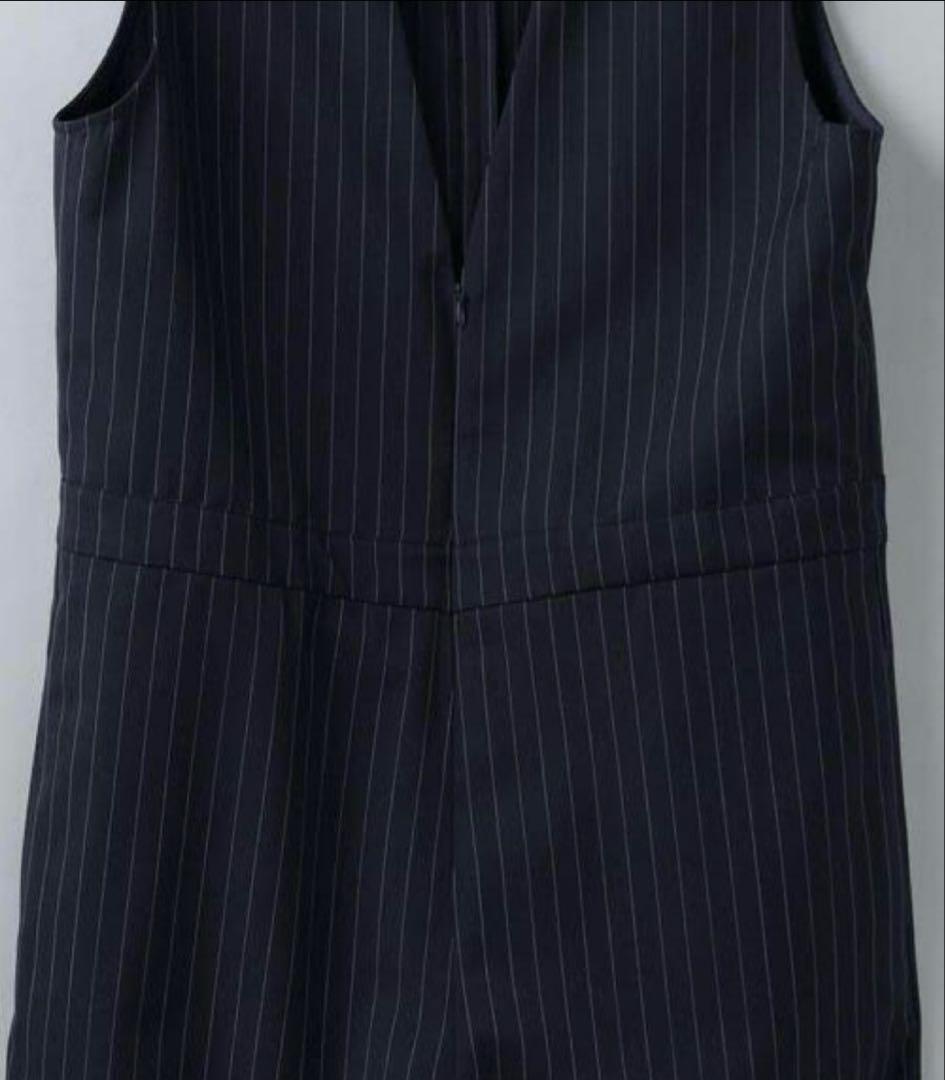 roku ストライプVネックオールインワン