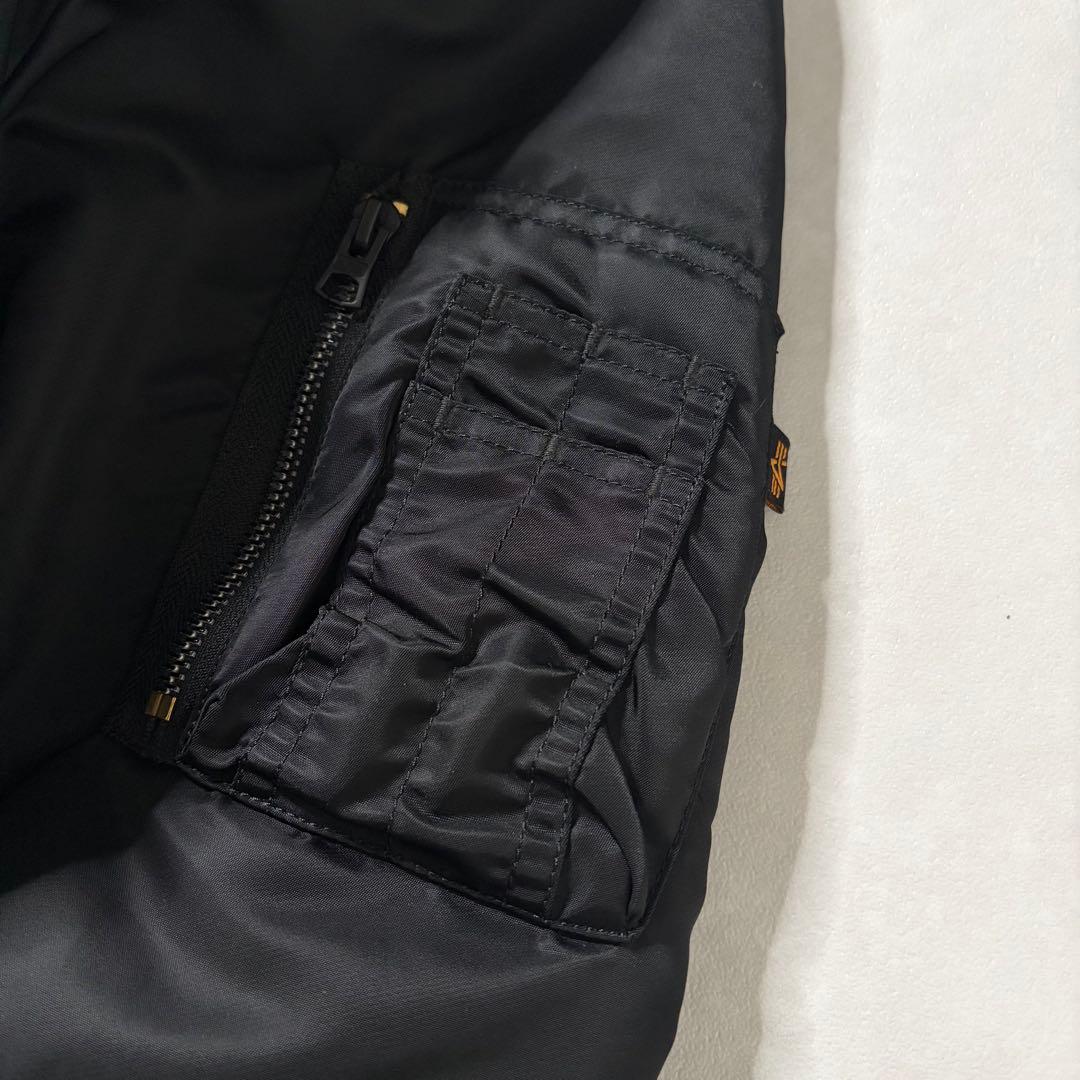 【超美品】アルファインダストリーズ MA-1 フライトジャケット ブラック L