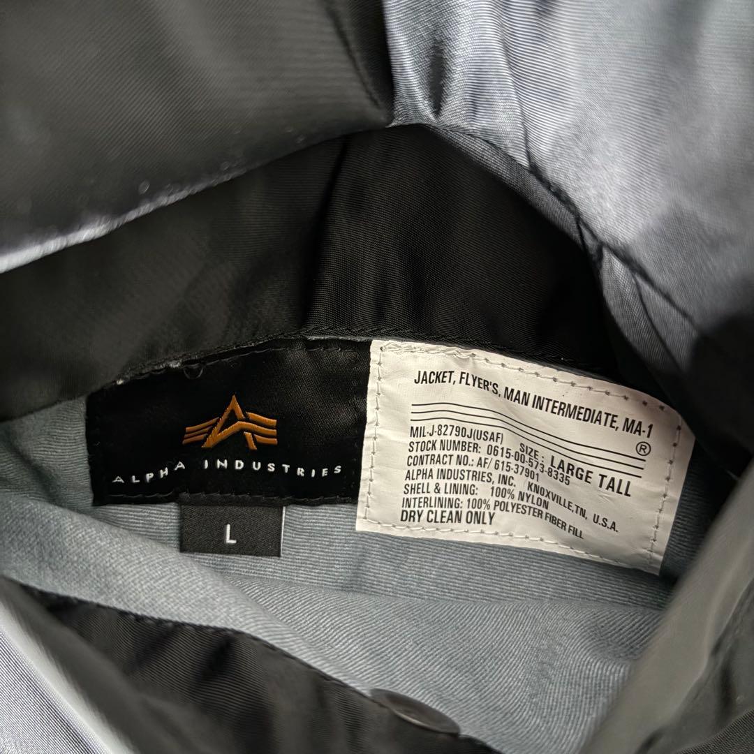 【超美品】アルファインダストリーズ MA-1 フライトジャケット ブラック L