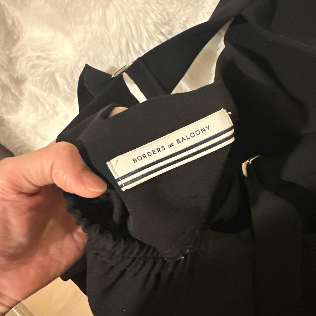 ボーダーズアットバルコニー　ブラックサロペット・オーバーオール　38