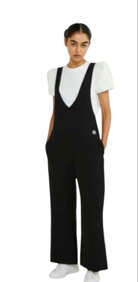 ボーダーズアットバルコニー　ブラックサロペット・オーバーオール　38