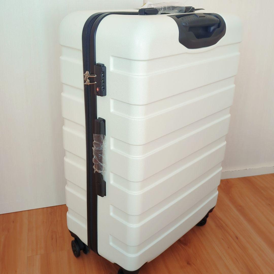 スーツケース キャリーケース キャリーバッグ 超軽量 大型 静音 Lサイズ 白
