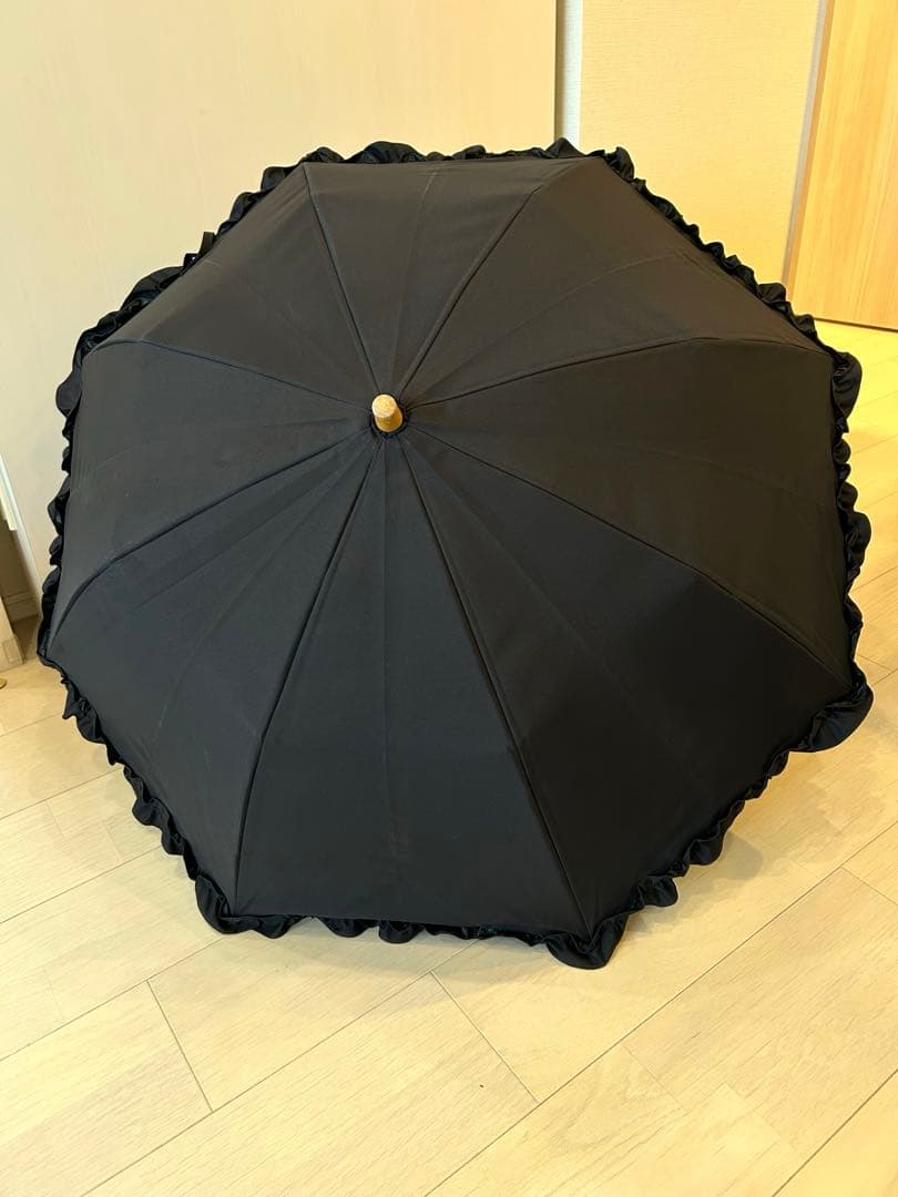 サンバリア100 フリル　日傘　ブラック