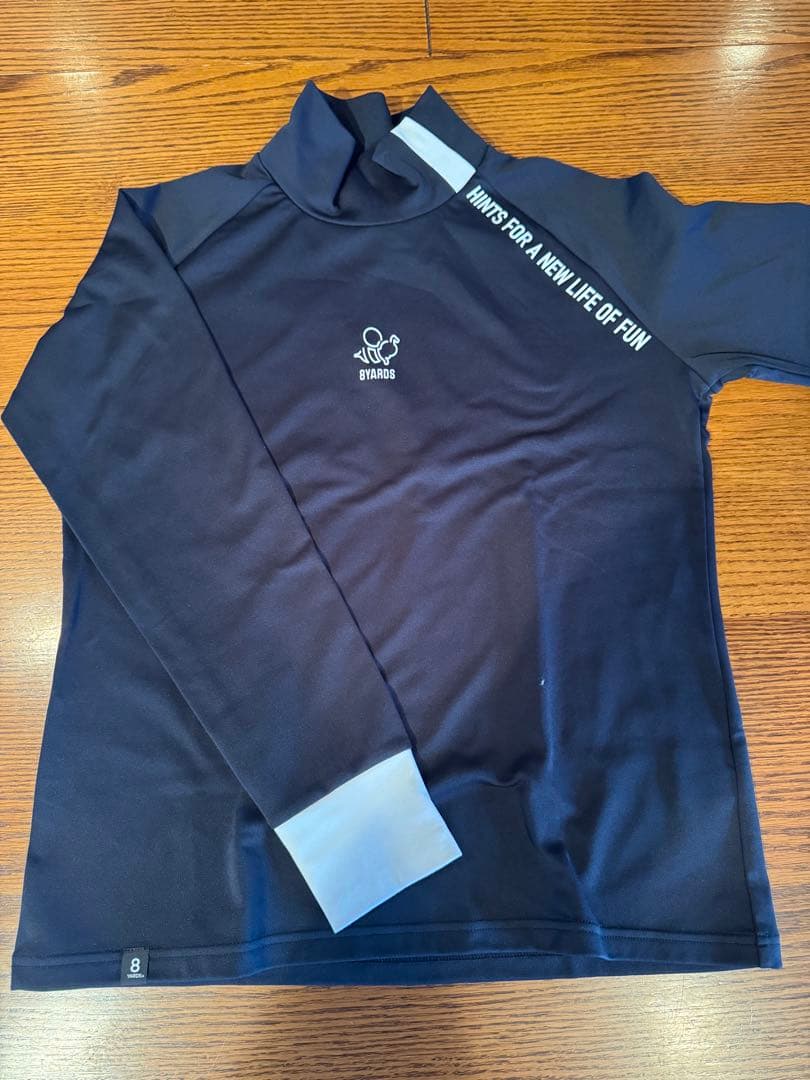 8YARDS ハチヤーズ レディース モックネック L ブラック長袖ゴルフウェア