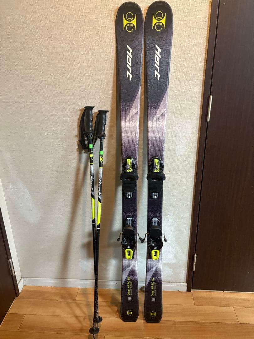 Hart スキー板 Tyrolia ビンディング付き、ストック付き、ケース付き