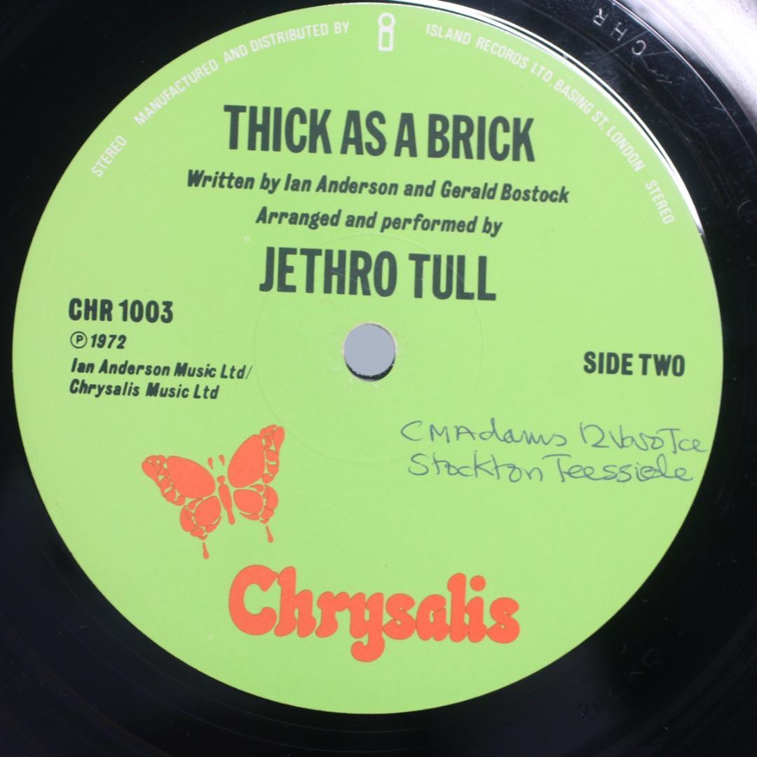 英LP Jethro Tull Thick As A Brick UK盤ステレオ