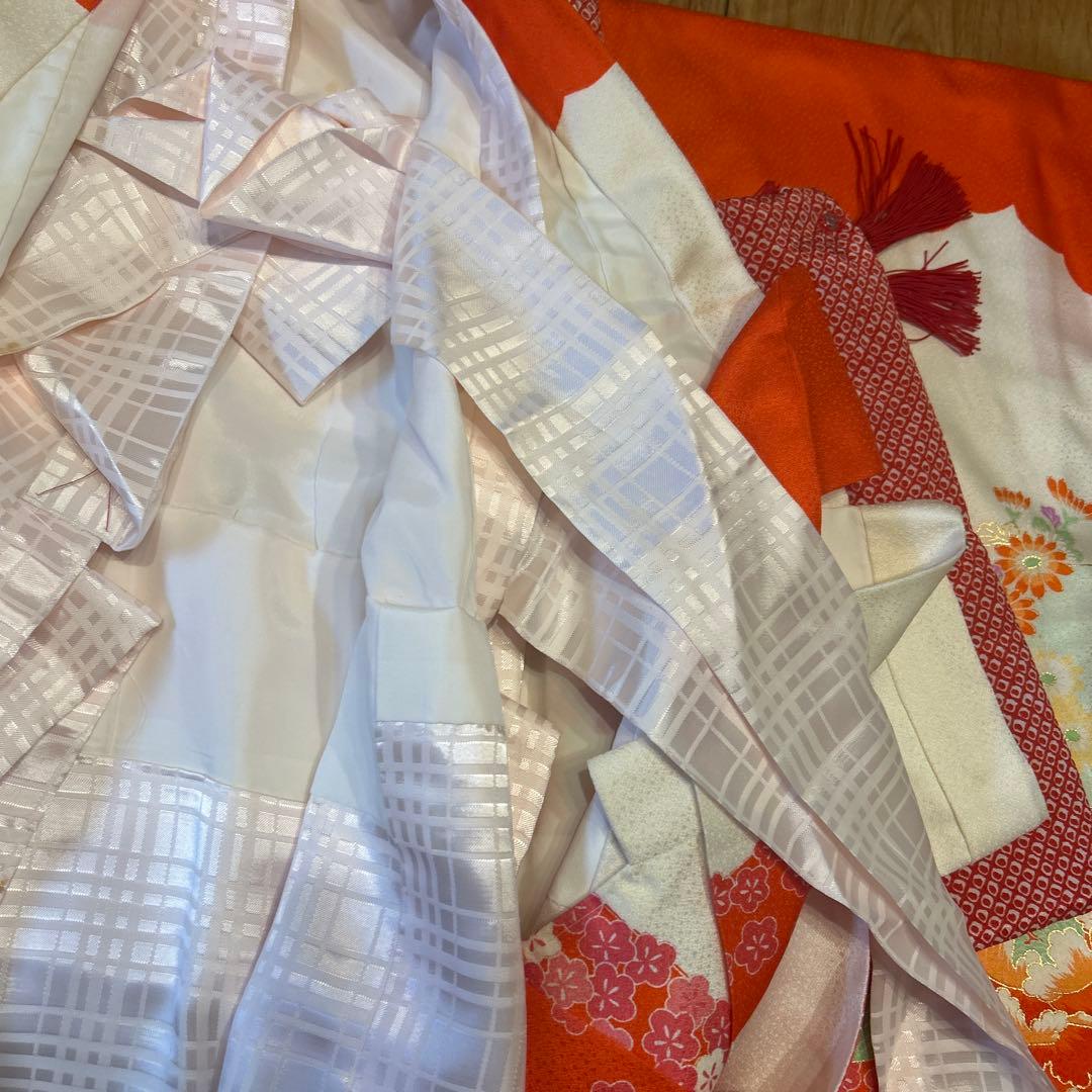 七五三　3歳用　着物　被布セット　正絹　アンティーク