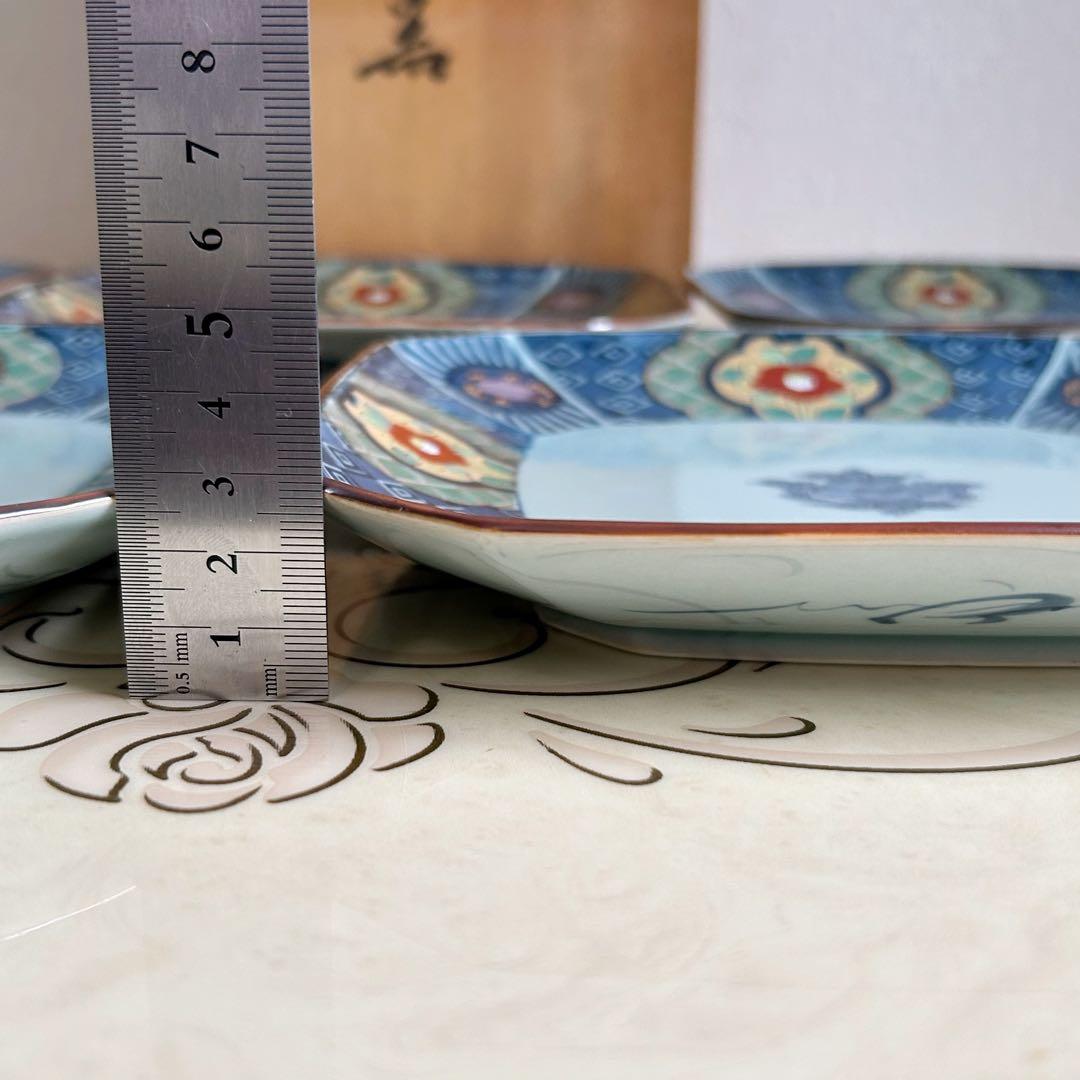 有田焼　祥楽窯　染付花紋　和皿揃　5枚　盛皿　大皿　中皿　古伊万里　色絵　和食器