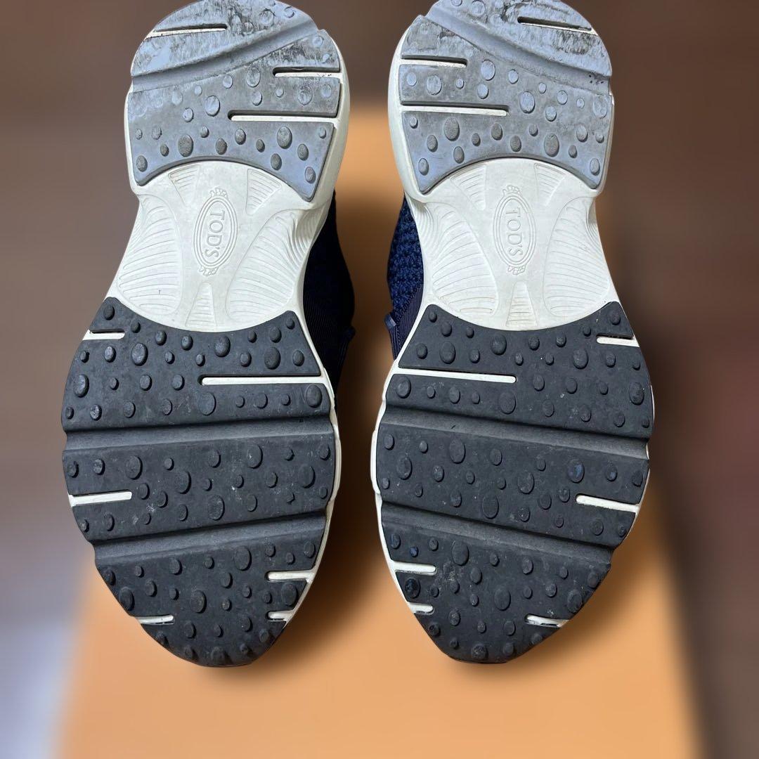 トッズ　ネイビー ニット スリッポン スニーカー