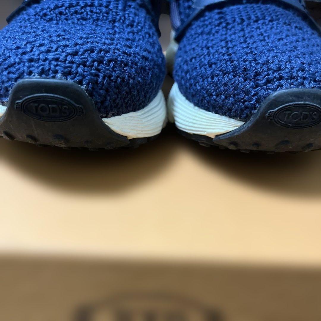 トッズ　ネイビー ニット スリッポン スニーカー