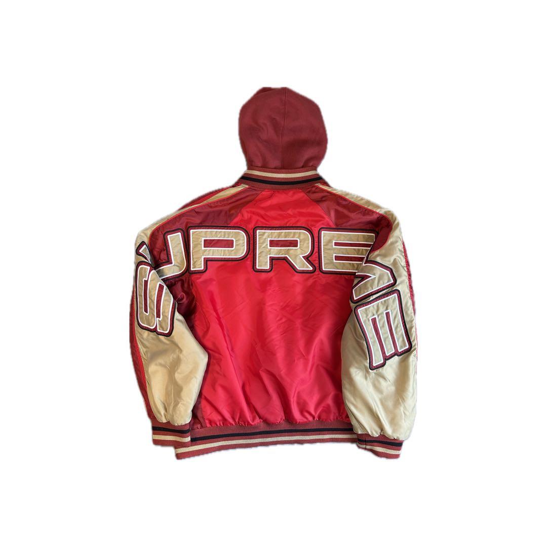 Supreme フード付きスタジアムジャケット Lサイズ レッド