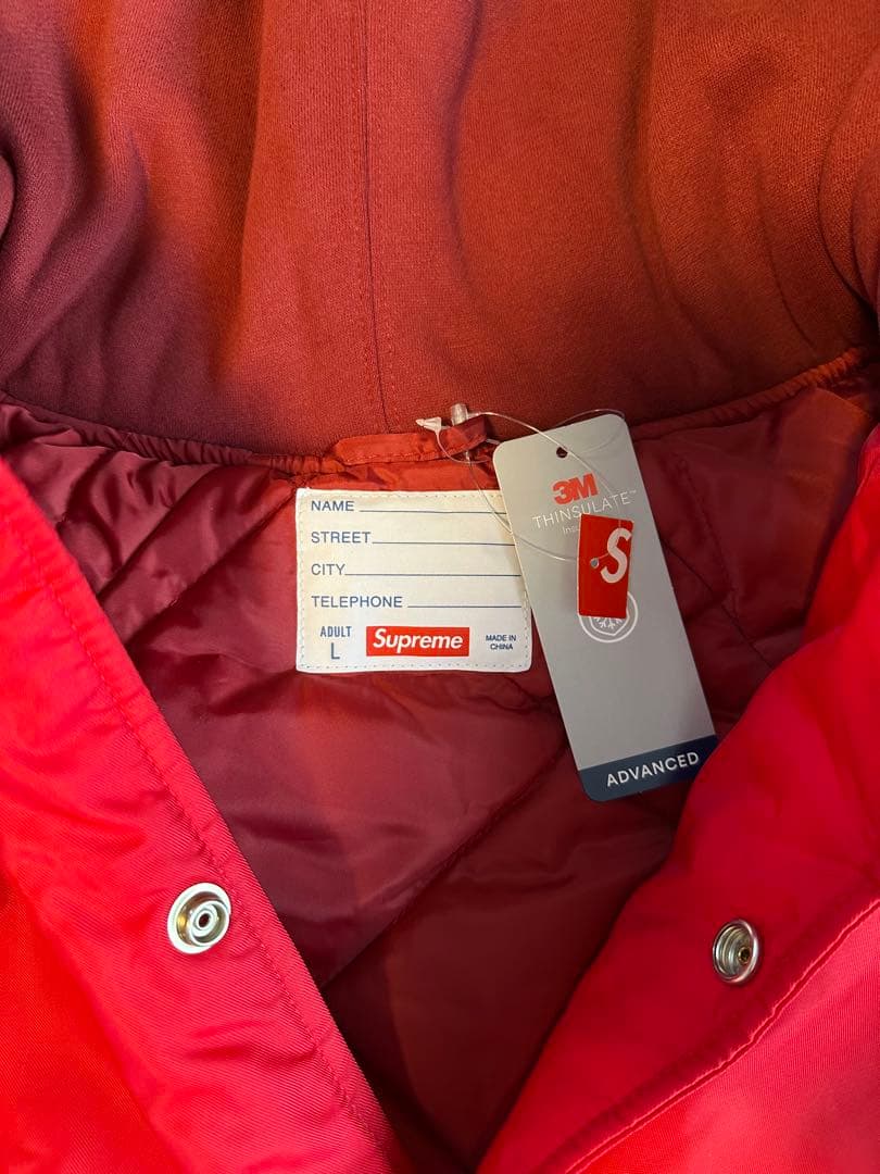 Supreme フード付きスタジアムジャケット Lサイズ レッド