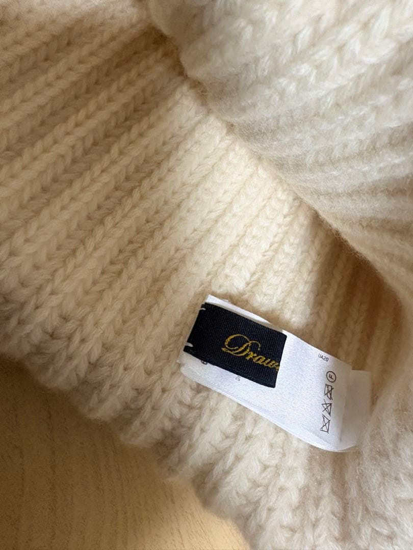 【Drawerドゥロワー】畦編み ニット キャップカシミヤ100％ /ベージュ