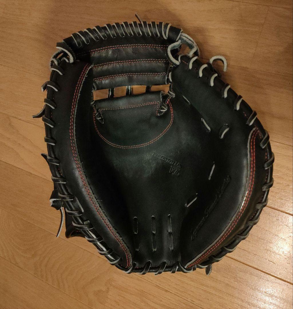 美品 ZETT 軟式 キャッチャーミット ネオステイタスVL 右投用 黒 ①