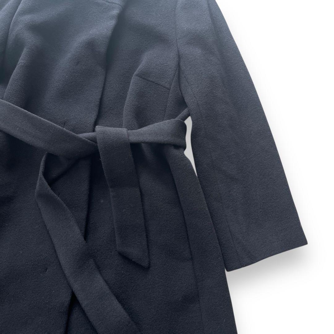 新品未使用　自由区　カシミヤ混　スタンドカラーコート　46 ブラック