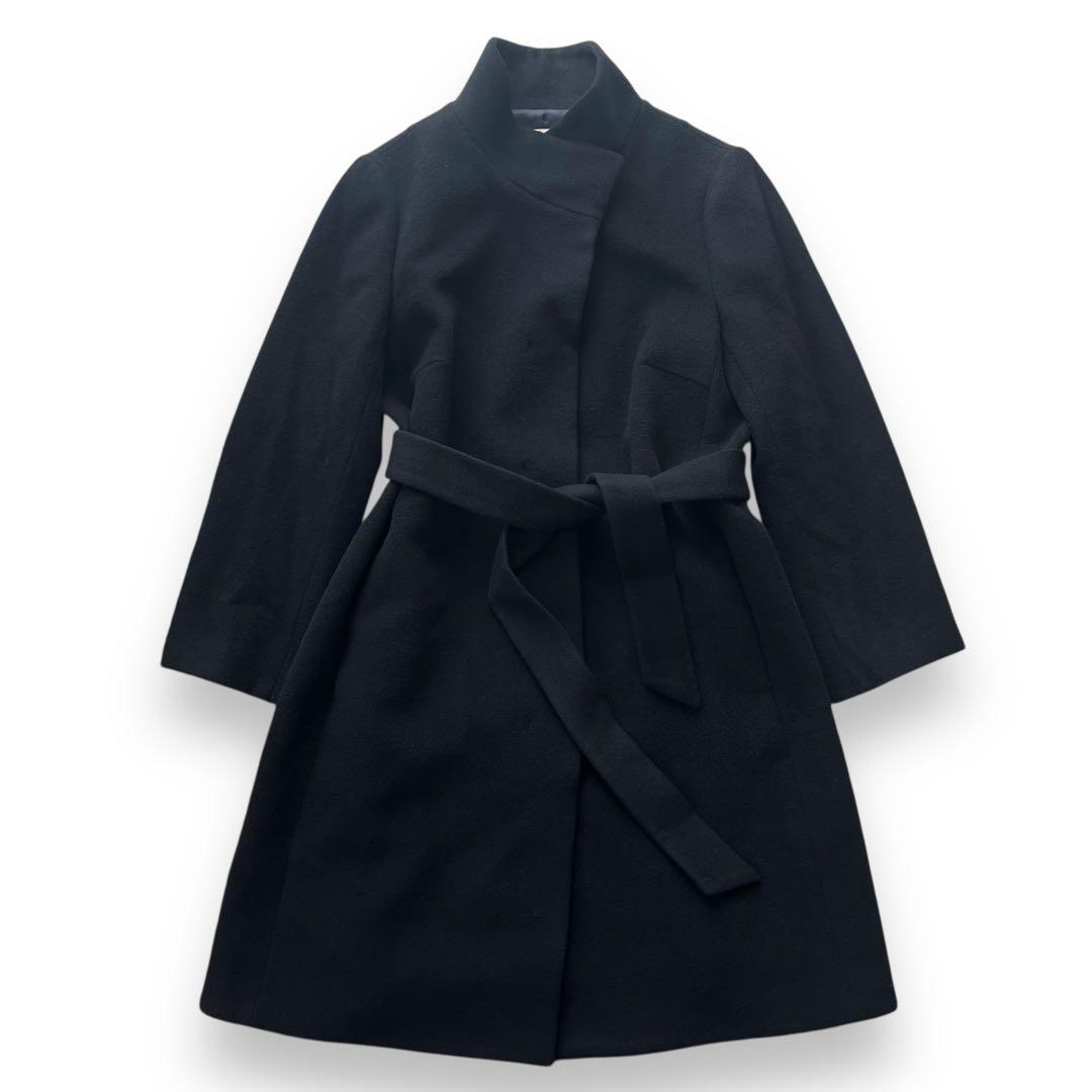 新品未使用　自由区　カシミヤ混　スタンドカラーコート　46 ブラック