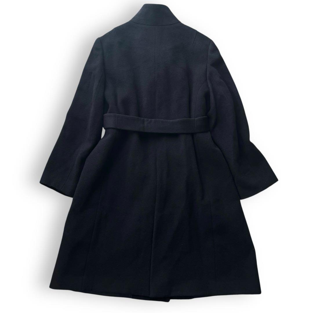 新品未使用　自由区　カシミヤ混　スタンドカラーコート　46 ブラック