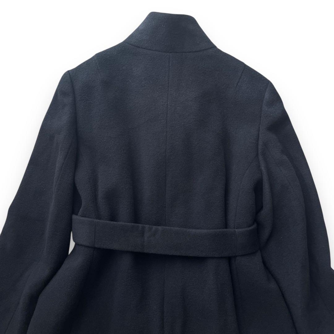 新品未使用　自由区　カシミヤ混　スタンドカラーコート　46 ブラック