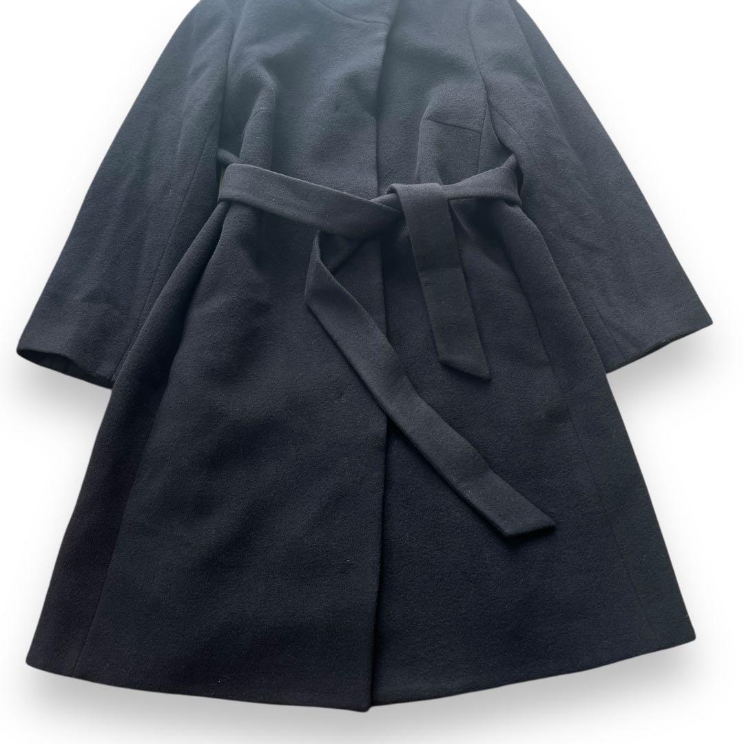 新品未使用　自由区　カシミヤ混　スタンドカラーコート　46 ブラック