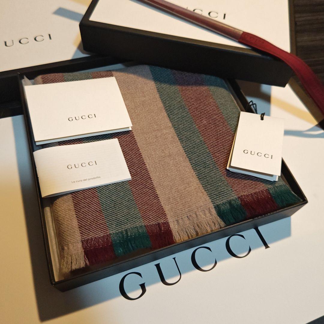 ❤極美品箱付き❤GUCCI マフラー ストール スカーフ❤ベージュ❤