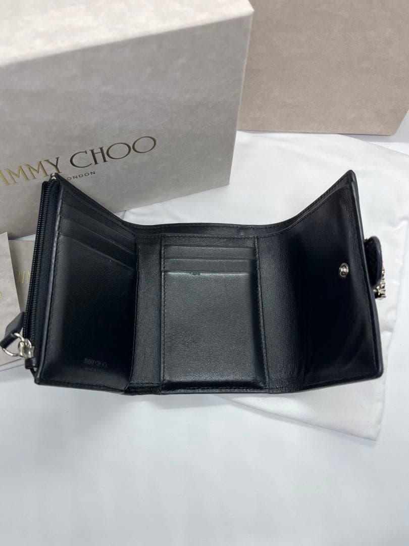 JIMMY CHOO(ジミーチュウ) ブラック 三つ折り財布