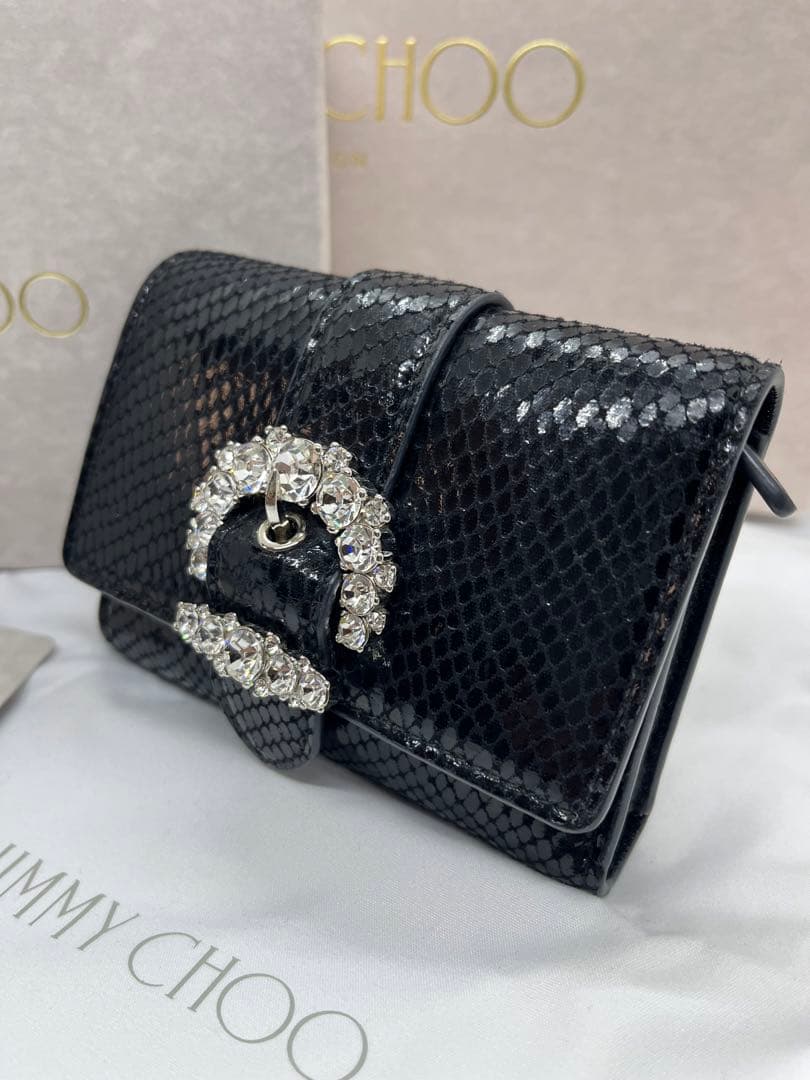 JIMMY CHOO(ジミーチュウ) ブラック 三つ折り財布