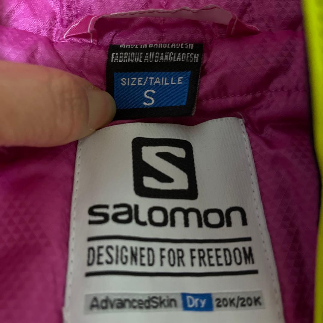 サロモン　スキーウェア　S ネオピンクイエロー
