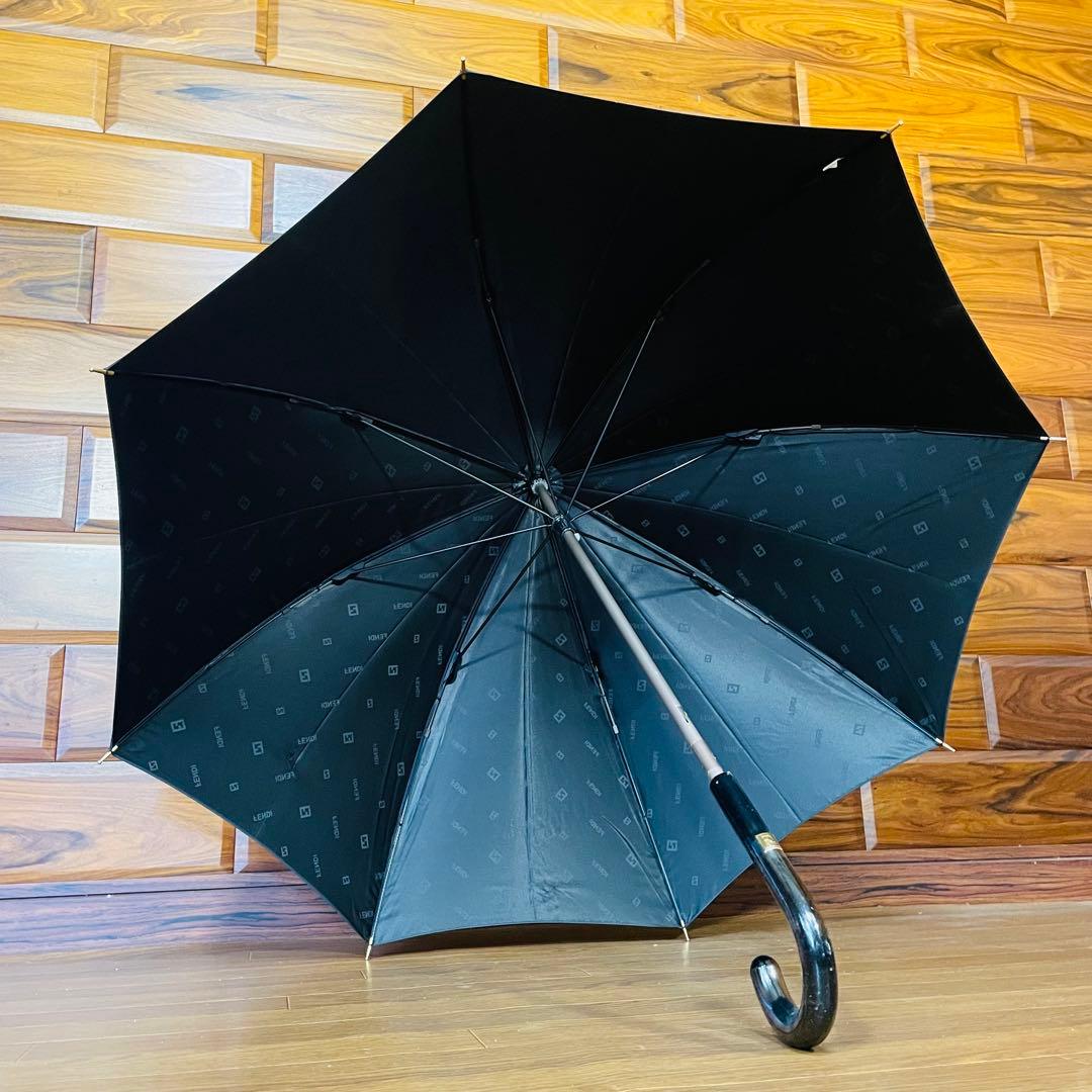 新品未使用 FENDI フェンディ ズッカ柄 傘 手開き式 黒 ブラック 長傘