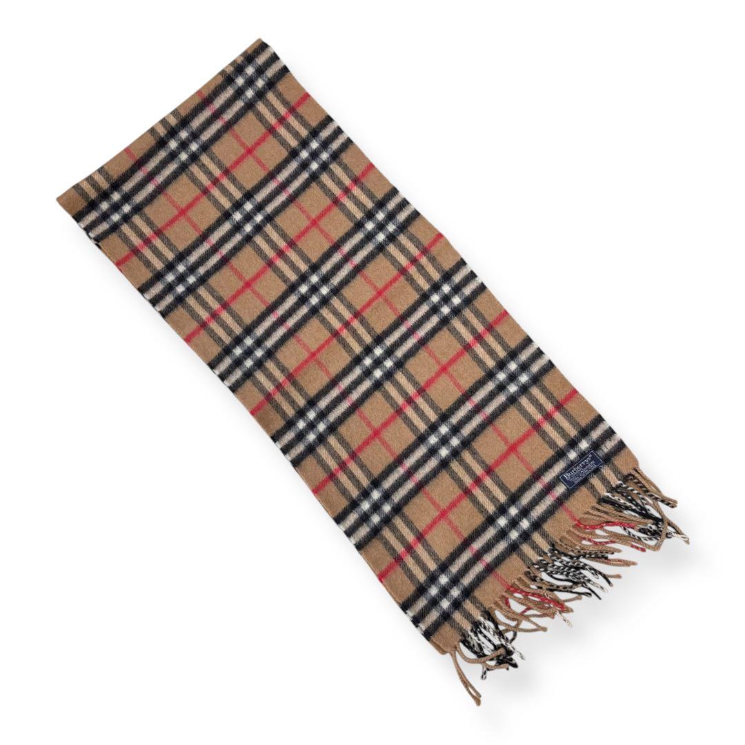 美品 Burberry バーバリー マフラー カシミヤ 英国製 ノバチェック