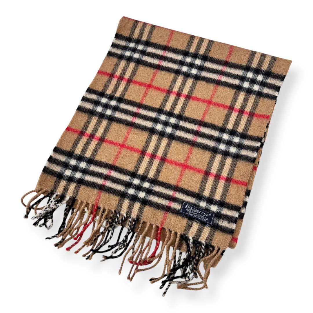 美品 Burberry バーバリー マフラー カシミヤ 英国製 ノバチェック