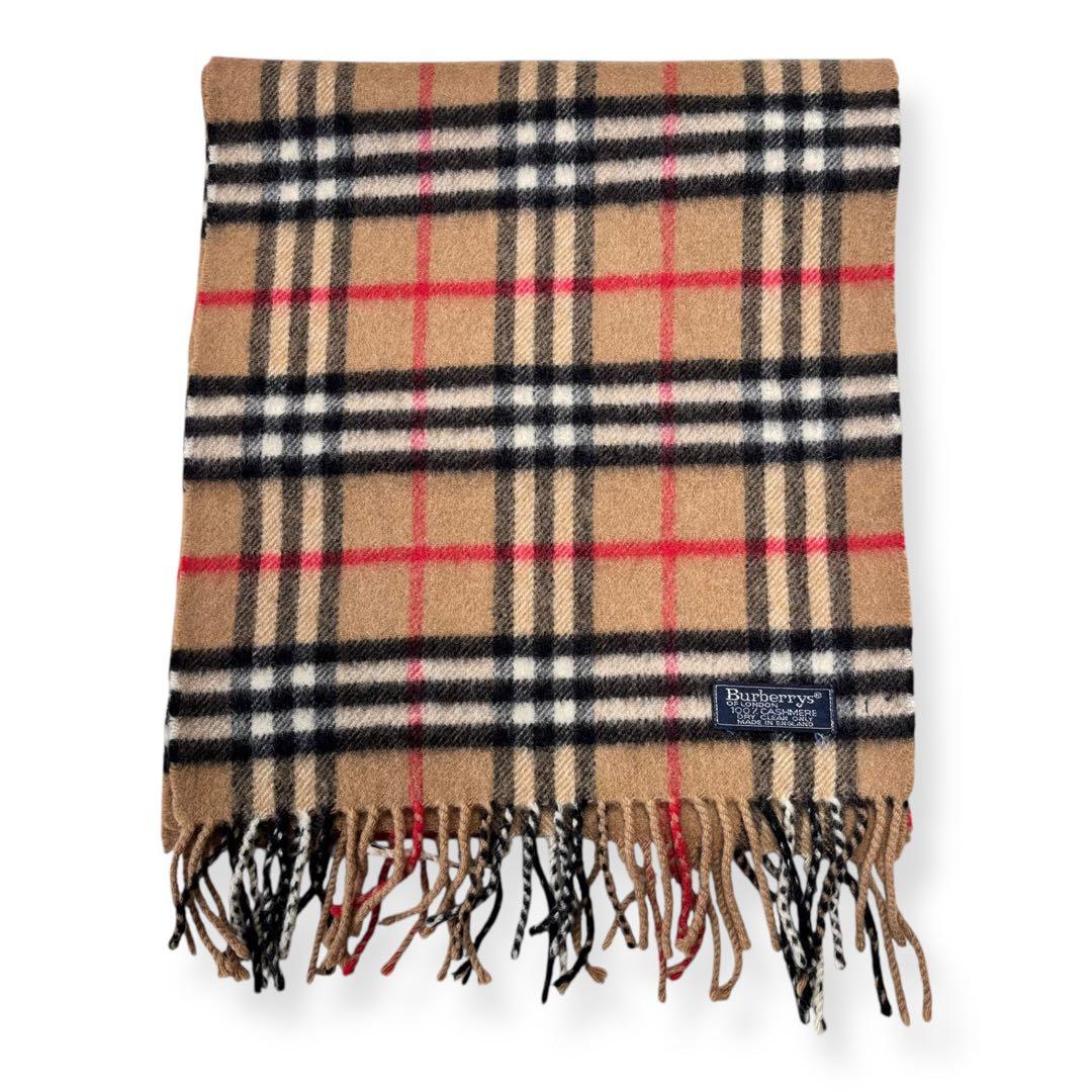 美品 Burberry バーバリー マフラー カシミヤ 英国製 ノバチェック