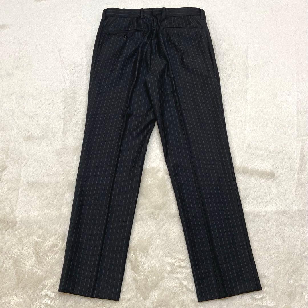 【美品】Loro Pianaスーツ セットアップ 黒 ストライプ A5