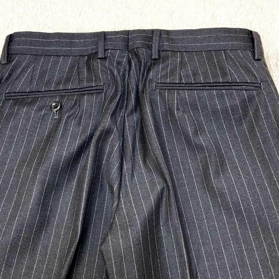 【美品】Loro Pianaスーツ セットアップ 黒 ストライプ A5