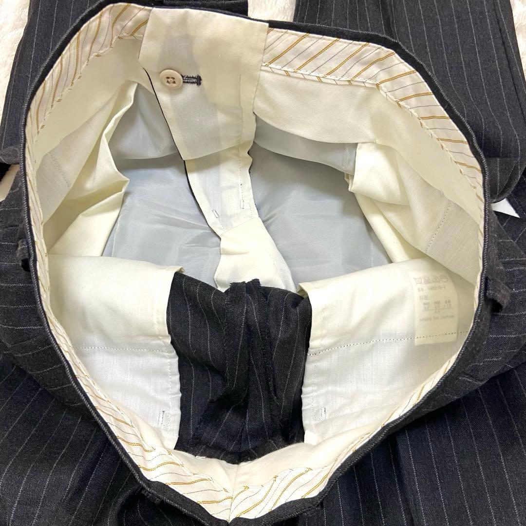 【美品】Loro Pianaスーツ セットアップ 黒 ストライプ A5