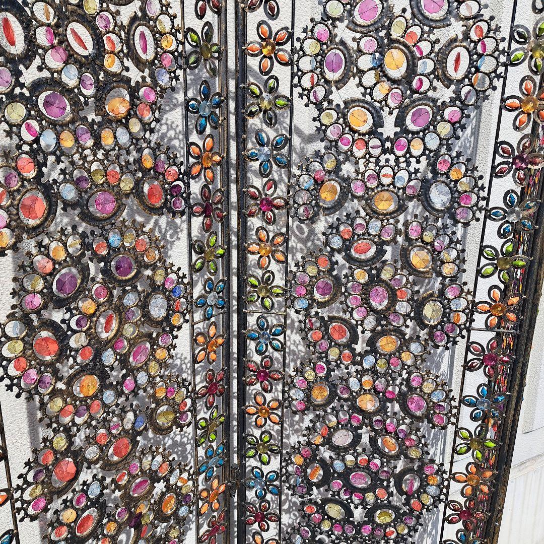 ♡アイアン　ビーズフラワー３連パーティション♡