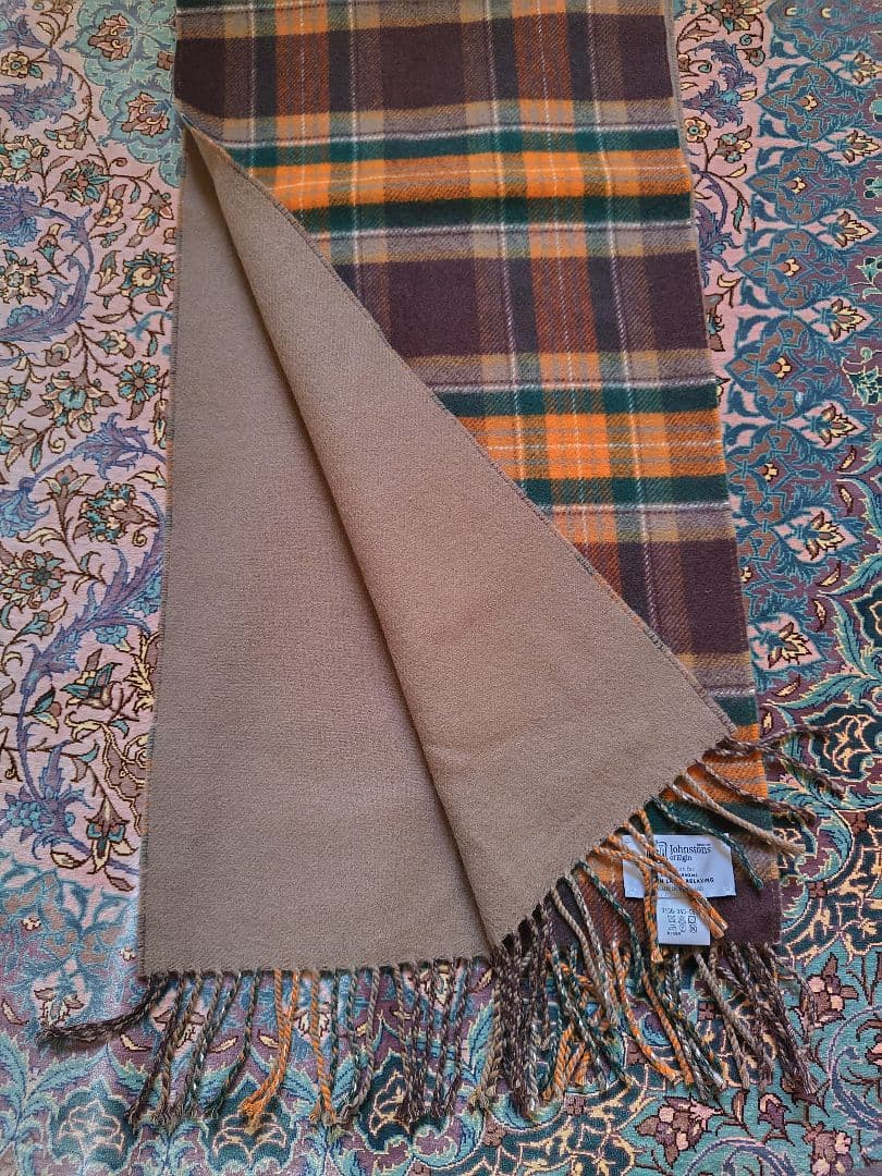 ジョンストンズJOHNSTONS ウールカシミヤマフラーストール 8008