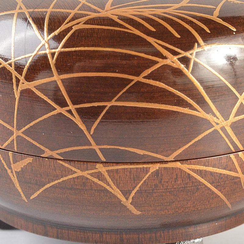 ゆきぴー　茶道具　中谷博峰作螺鈿装飾　鈴虫蒔絵ミッ脚香合共箱　V　6776