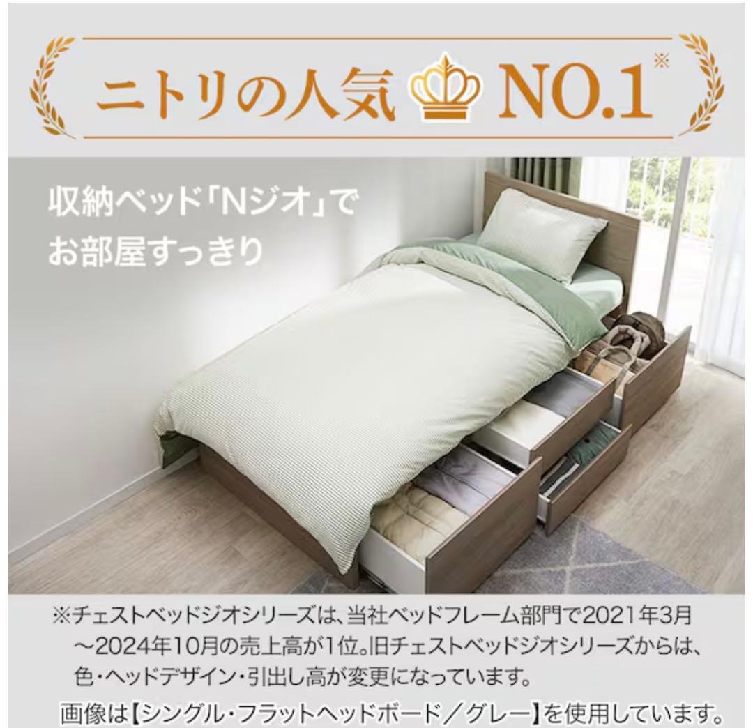 ニトリベッド Nジオ 人気No.1 マットレス・未使用敷パット付き