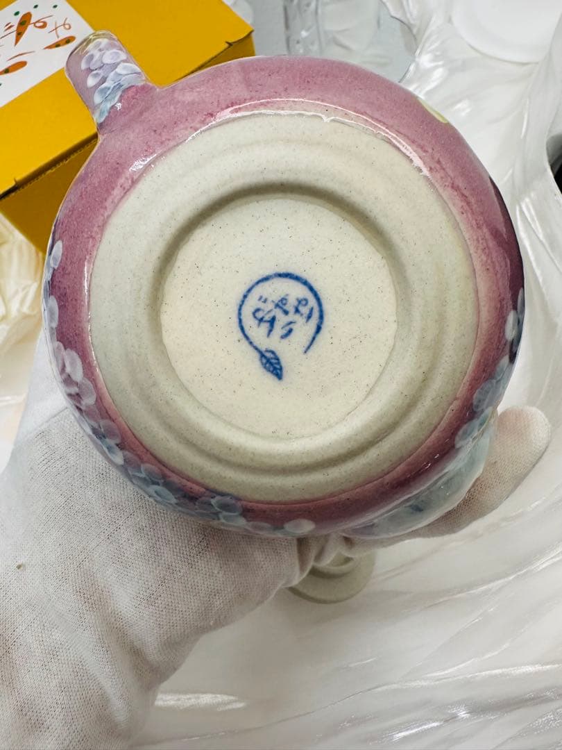 【新品未使用】工房ゆずりは　色彩花プチポット】瀬戸焼 和食器 贈り物