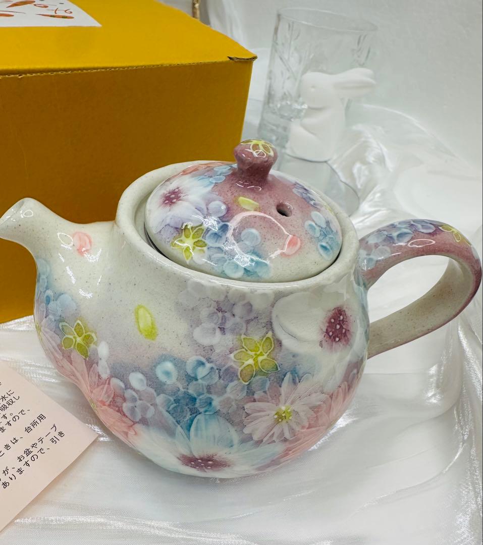 【新品未使用】工房ゆずりは　色彩花プチポット】瀬戸焼 和食器 贈り物