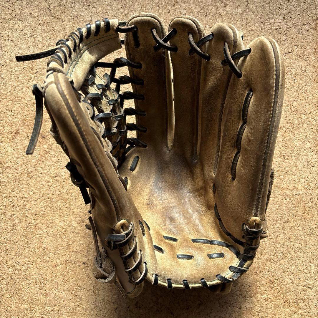 ザナックス　一般硬式　外野手用　グローブ　クリームブラウン×ブラック