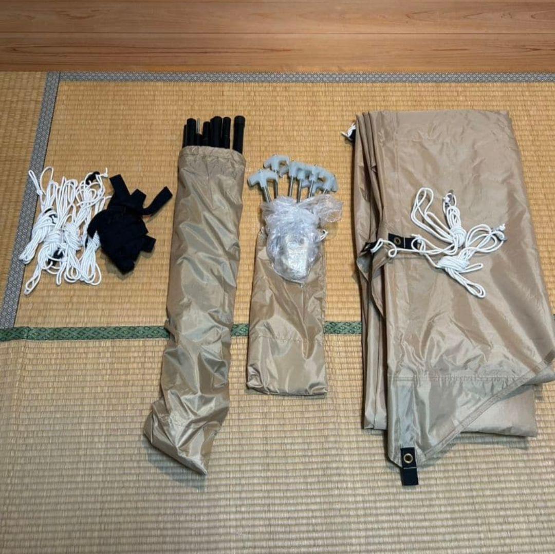 DOD ベージュタープ ポール・ロープ付き いつかのタープ