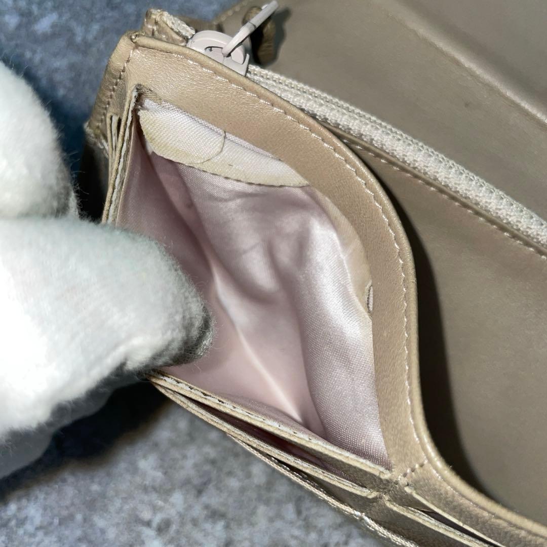 CHANEL シャネル　ニュートラベルライン　長財布　キャンバス　ベージュ