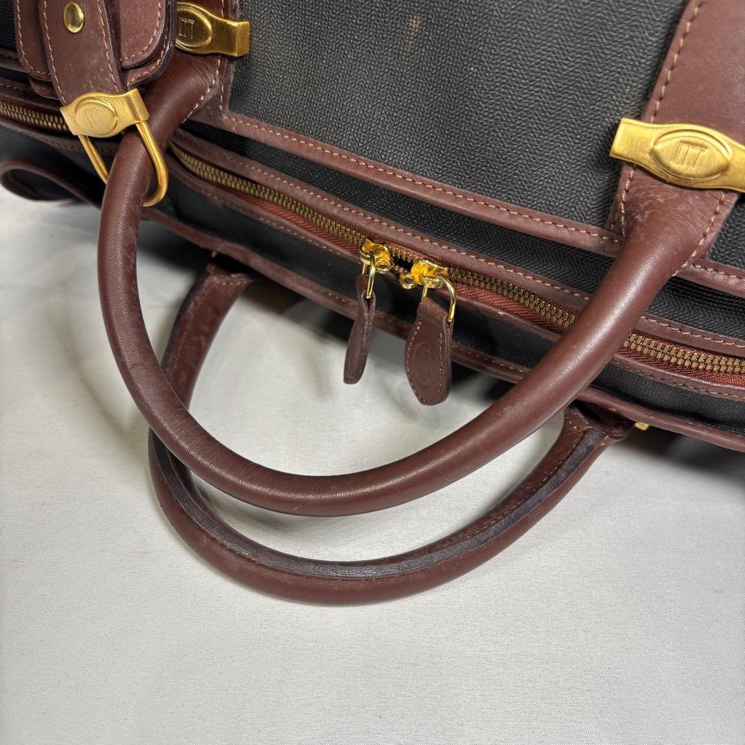 ダンヒル dunhill ボストンバッグ 旅行カバン 南京錠 大容量 ブラウン