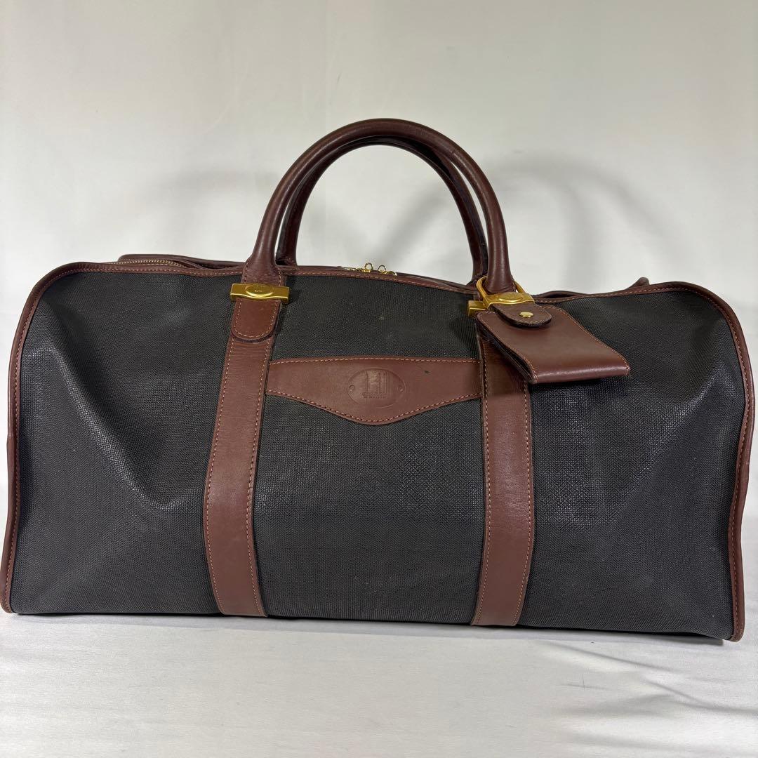 ダンヒル dunhill ボストンバッグ 旅行カバン 南京錠 大容量 ブラウン