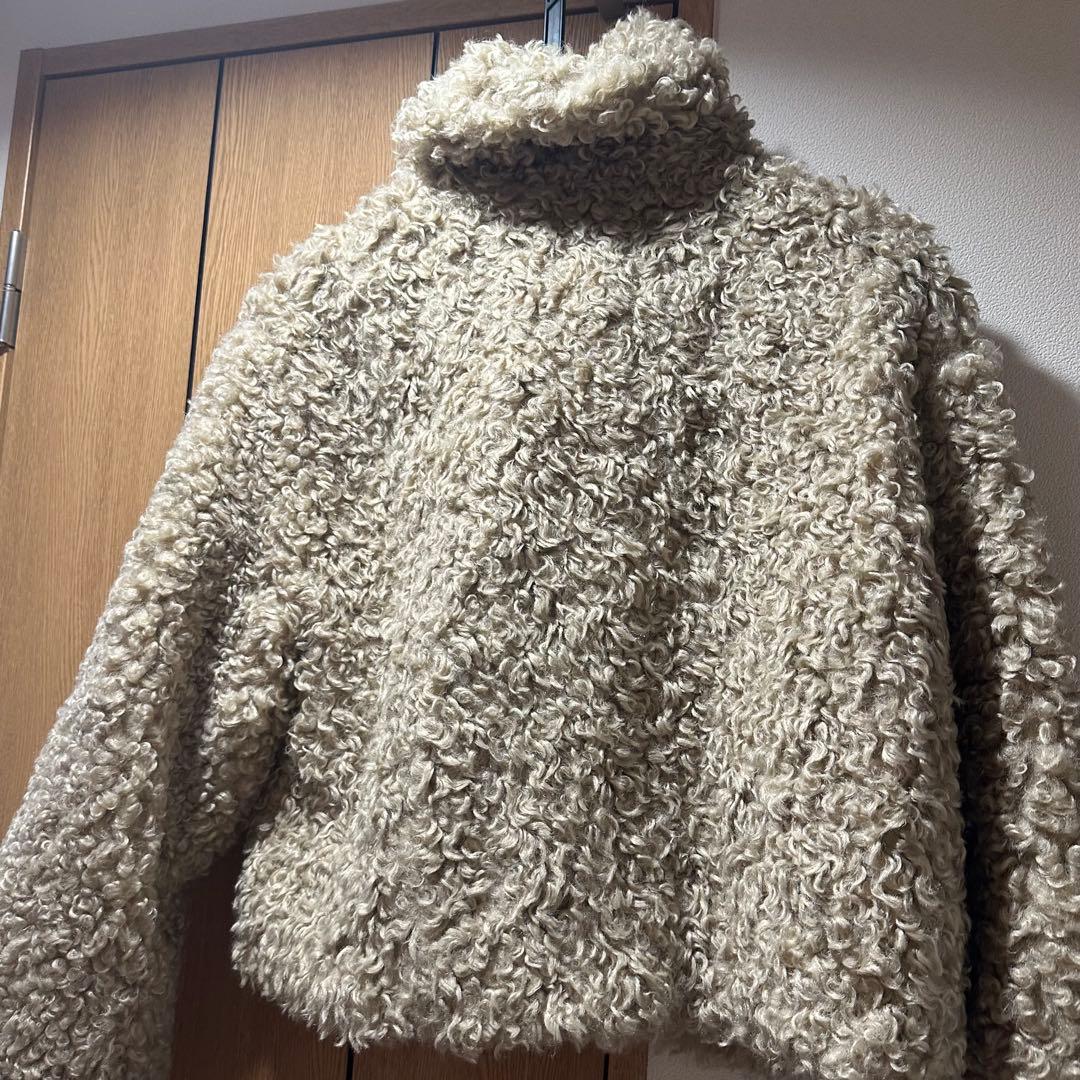 ZARA トグルボタン フェイクファー ジャケット　L