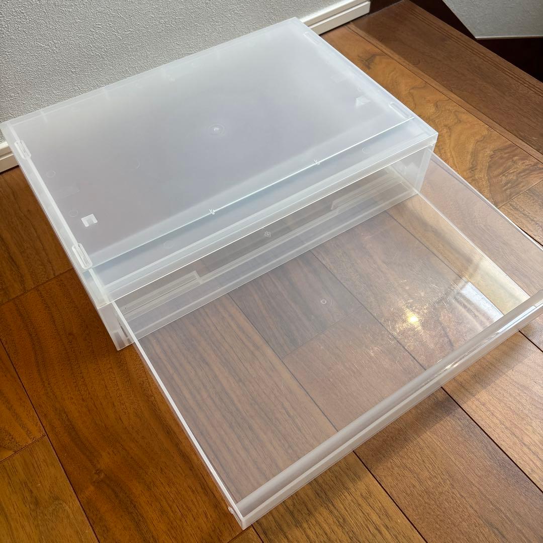 ポリプロピレンケース引き出し式・横ワイド・薄型 幅３７×奥行２６×高さ９ｃｍ