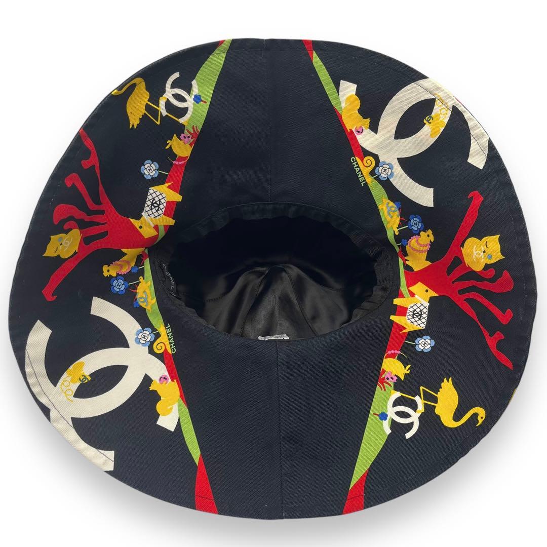 極美品■希少　シャネル　ハット　ココマーク　女優帽子　ブラック　57 アニマル