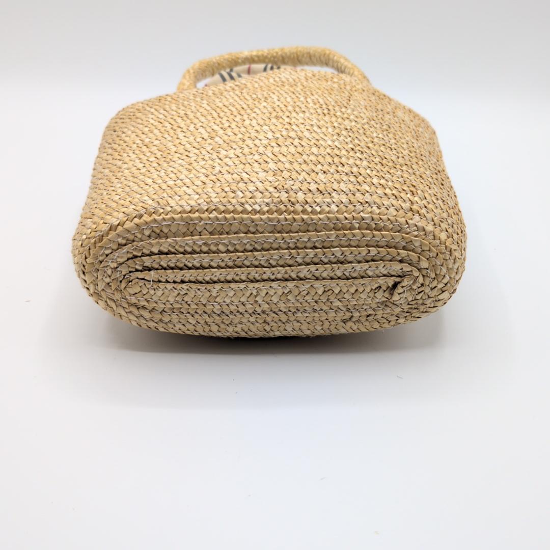 良品✨　バーバリー ハンドバッグ かごバッグ ノヴァチェック ストロー ベージュ