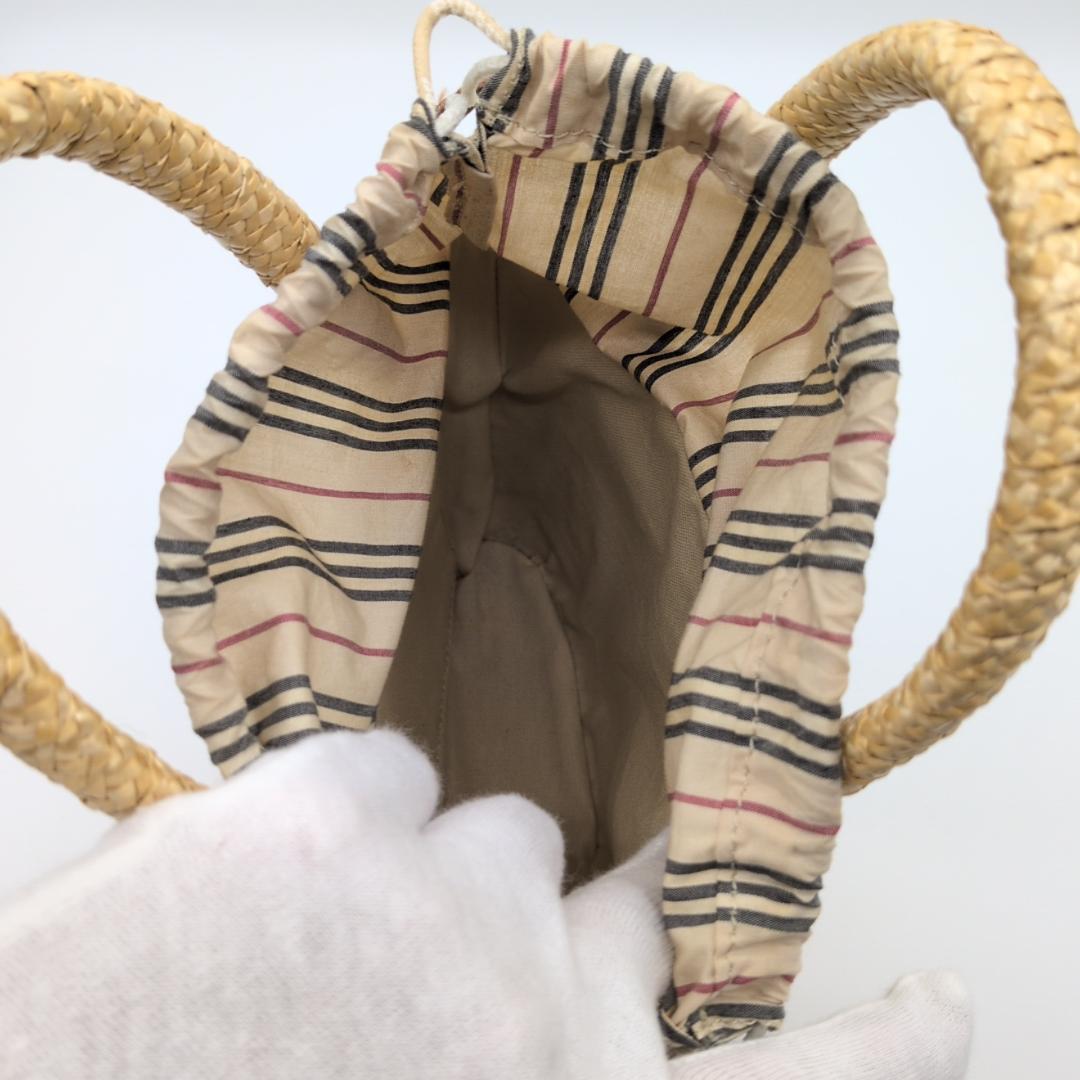 良品✨　バーバリー ハンドバッグ かごバッグ ノヴァチェック ストロー ベージュ